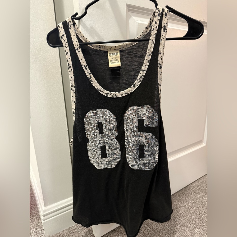Women’s PINK Victoria's Secret Black and White Tank Top